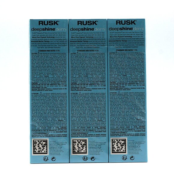 RUSK Deepshine Demi Hair Color 6.8CH Dark Chocolate Blonde 100ml 3-Pack NEW - Picture 2 of 4